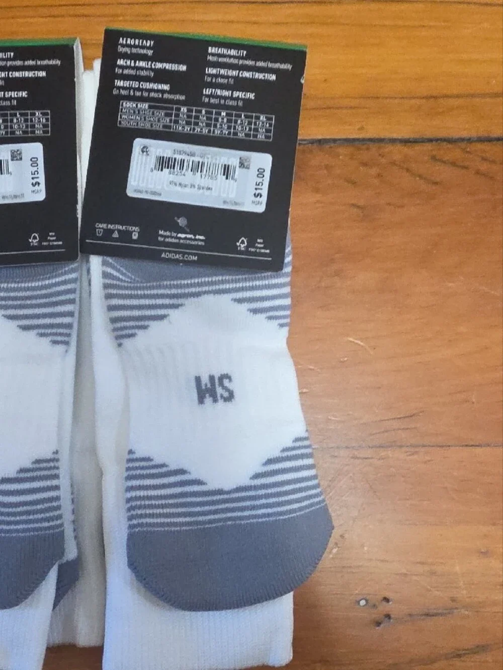 Adidas White and Gray Soccer Crew Socks - 2 Pairs Copa Zone (Kids S)